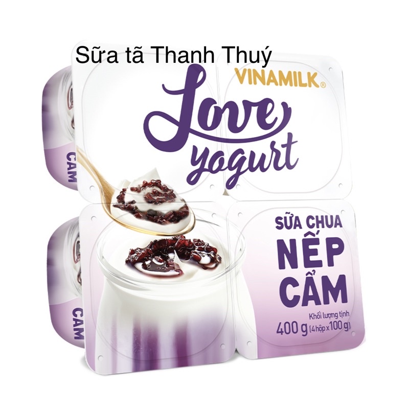 Sữa Chua Ăn Vinamilk Vị Nếp Cẩm - Vỉ 4 hộp x 100g