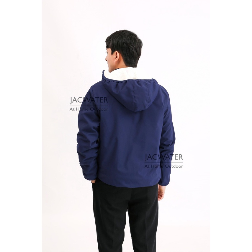Áo Gió Lót Lông Cừu Vải Format Tráng Bạc