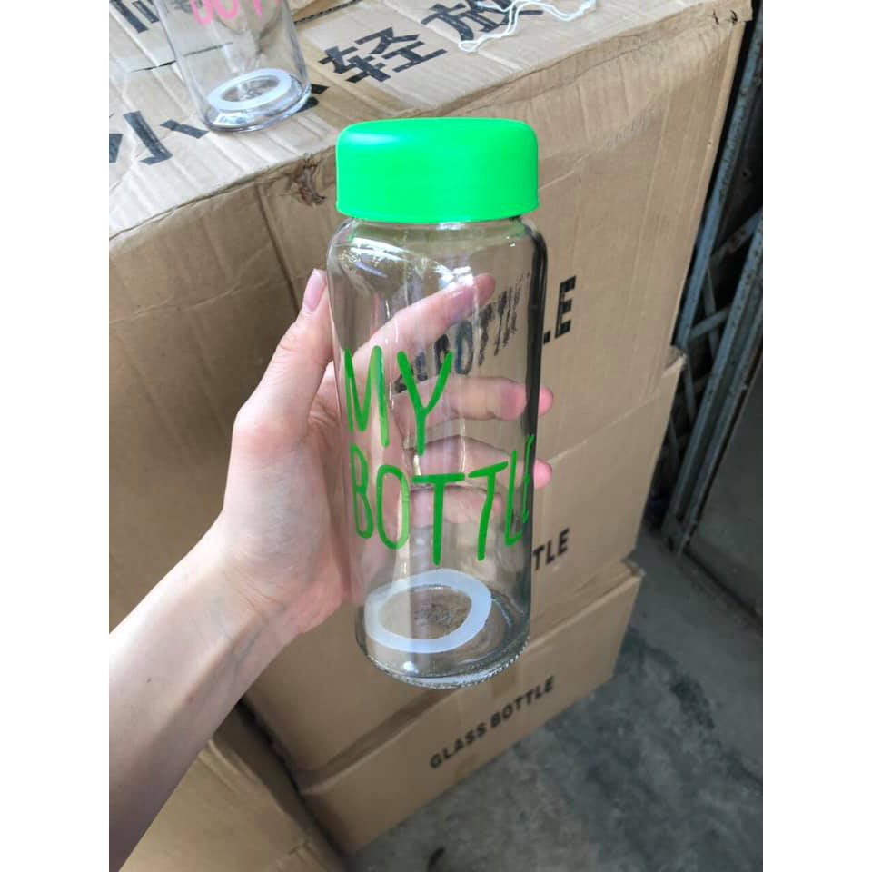 Bình Nước Thủy Tinh My Bottle 500ml Có Túi Vải Hoặc Không Túi Vải