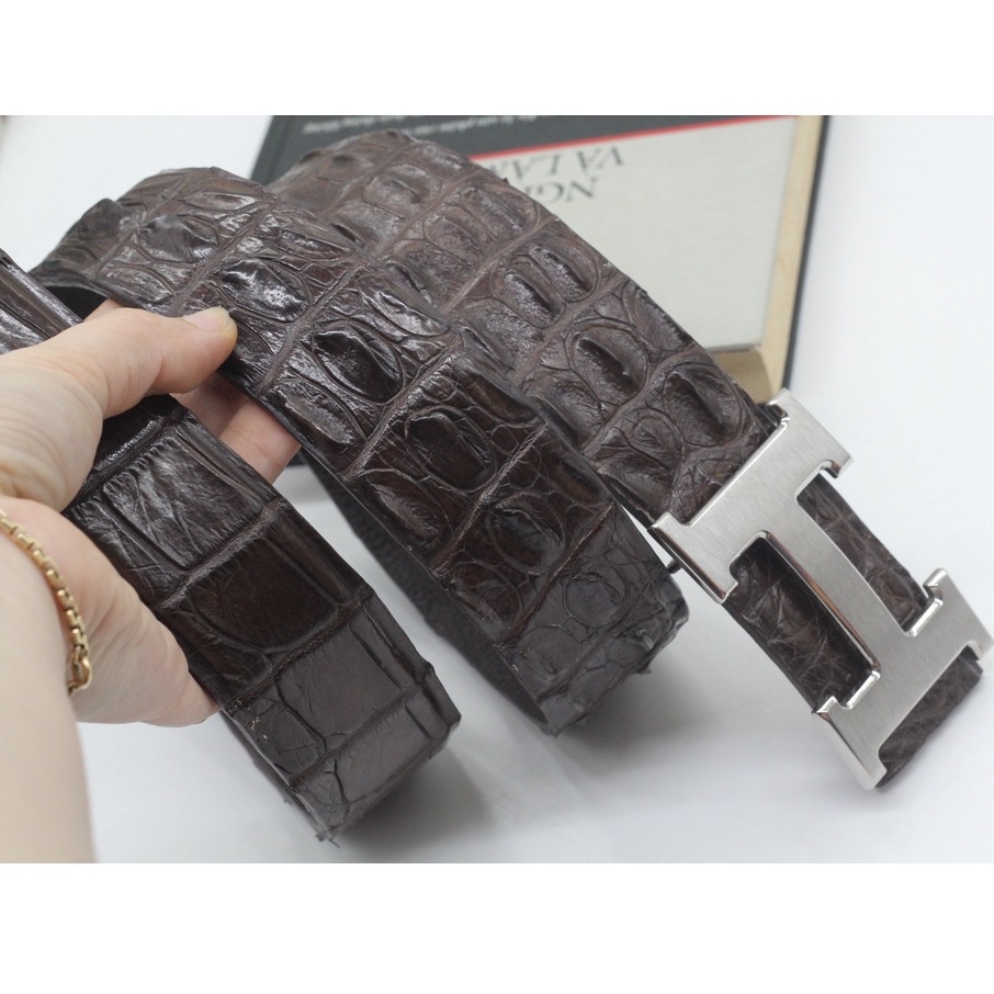 Dây Thắt Lưng, Dây Nịt Nam Gai Da Cá Sấu Bản 3.8cm Bản Liền Không Nối Sản Phẩm Kèm Mặt Khóa Cao Cấp Bảo Hành 12 Tháng