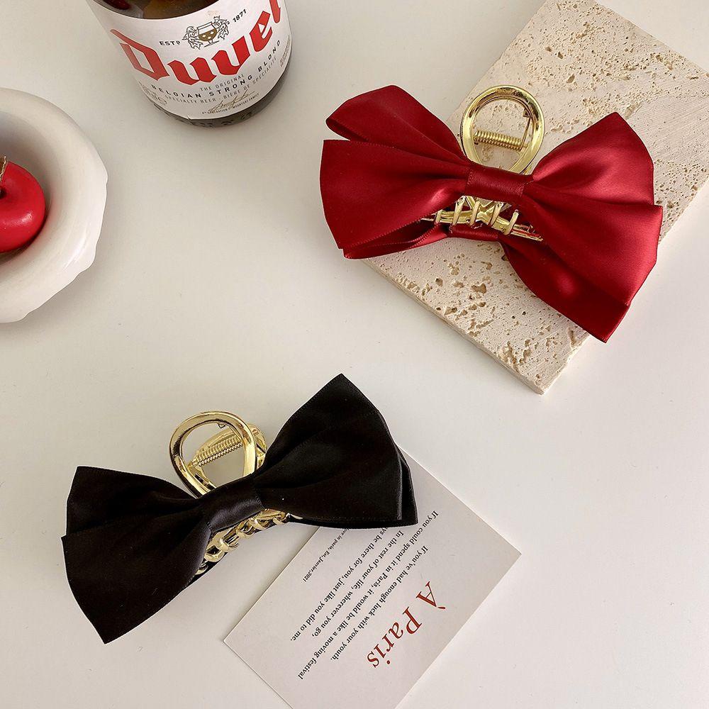 NICKOLAS Kẹp Tóc Kim Loại Hình Nơ Sau Lưng Phong Cách Vintage Thanh Lịch Cho Nữ