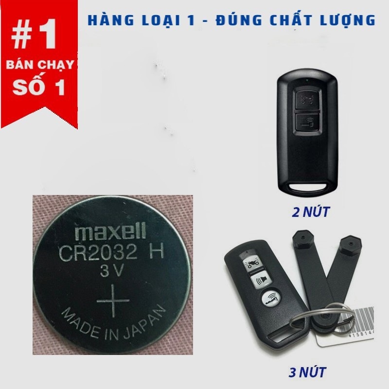 Pin thay thế Remote Smartkey Honda, Smartkey ôtô, xe máy, thiết bị y tế MAXELL Mã Cr2032