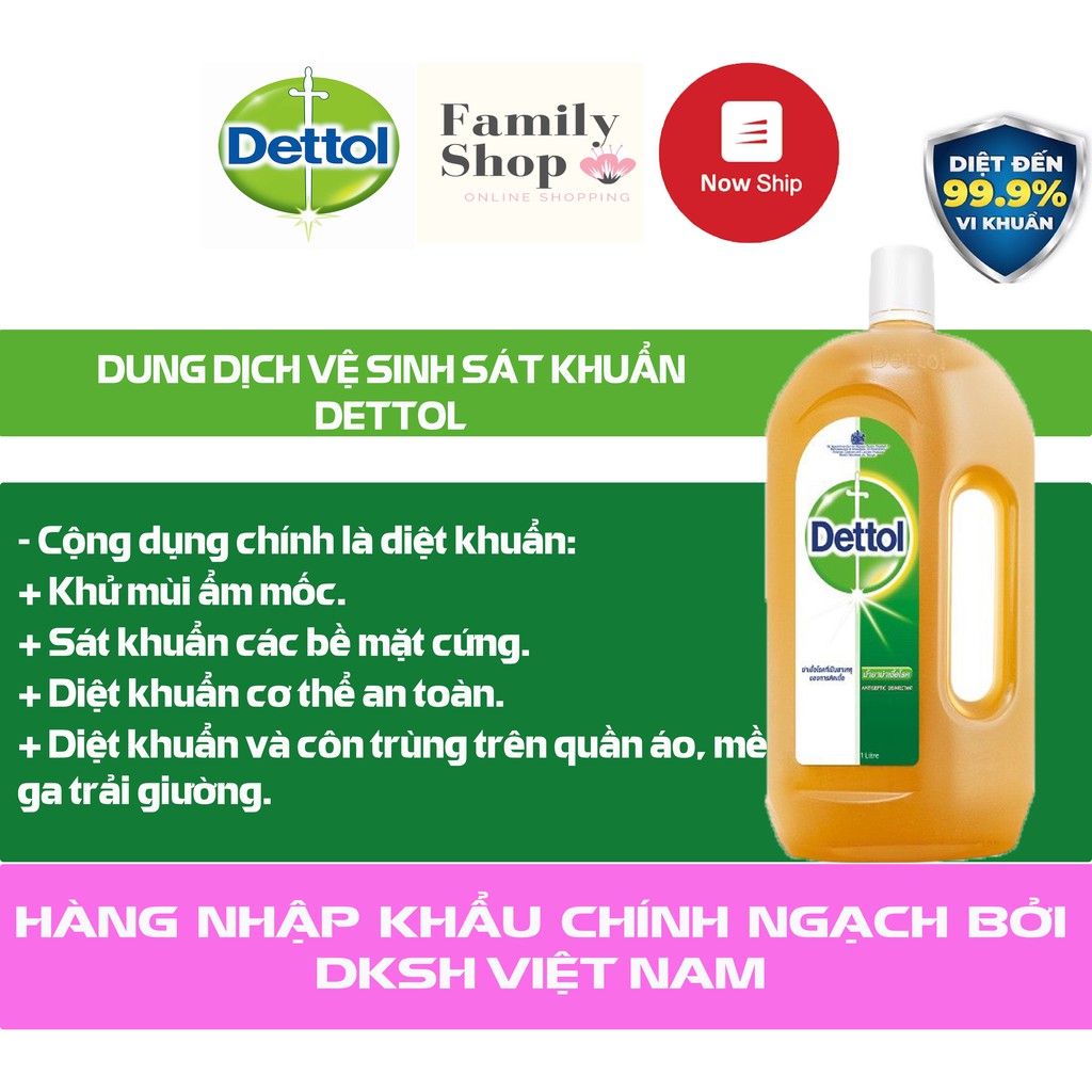 [Hàng Chính Hãng] Dung Dịch Sát Khuẩn Dettol 500ML/1000ML