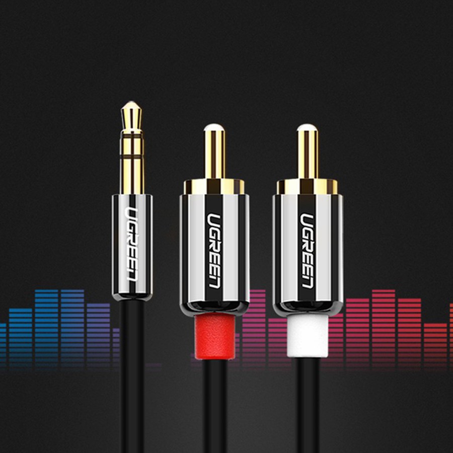 Cáp Audio 3.5mm ra 2 đầu hoa sen Ugreen 10583 dài 1.5m chính hãng - HapuStore