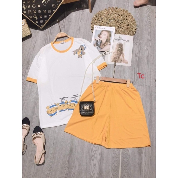 Bộ đùi gấu vai viền vàng TC6