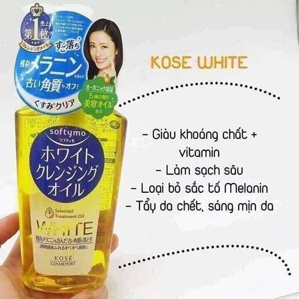 [Auth Nhật] Dầu Tẩy Trang Kose Softymo White Cleansing Oil Dưỡng Sáng Da Dành Cho Da Khô Thường