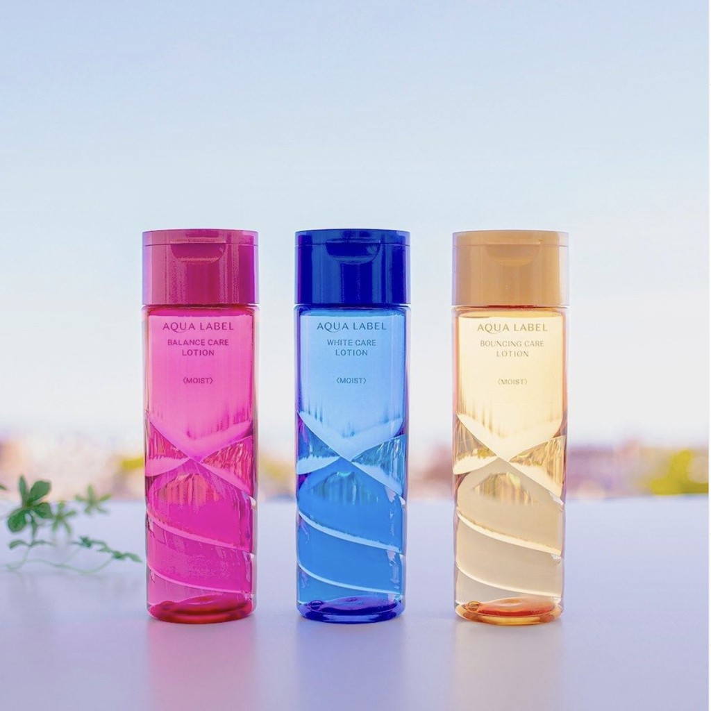 Nước hoa hồng aqualabel shiseido màu xanh đỏ, vàng Nhật Bản