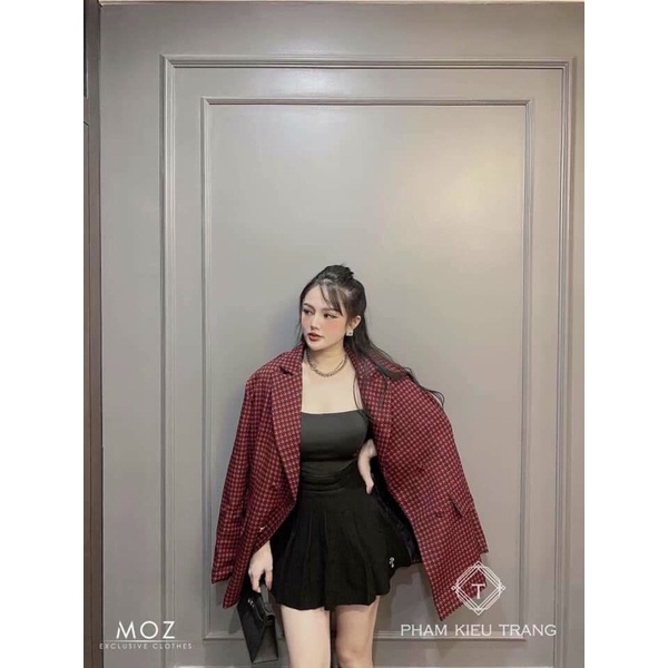 [FREESHIP - HÀNG LOẠI 1] ÁO DẠ ĐỎ ZIC ZAC CỔ VEST 2 LỚP HOT HIT