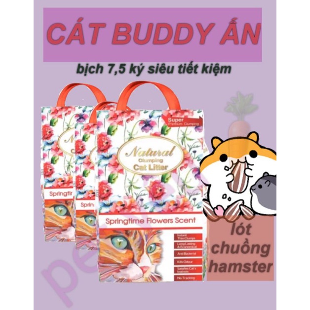 Cát buddy ấn (7,5 KG) lót chuồng hamster an toàn tự nhiên