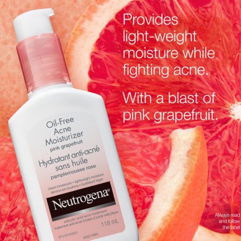 Kem dưỡng Neutrogena Oil-Free Acne Moisturizer Pink Grapefruit