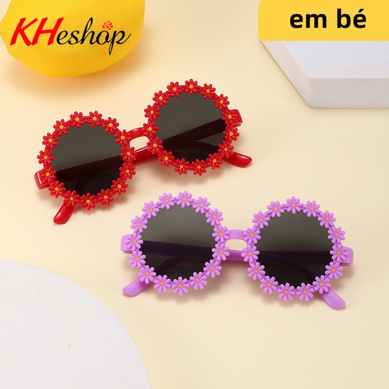 [mẫu mới] Kính thời trang cho BÉ trai bé gái hoạt hình hoa cúc nhiều màu sặc sỡ dễ thương mã Y2501