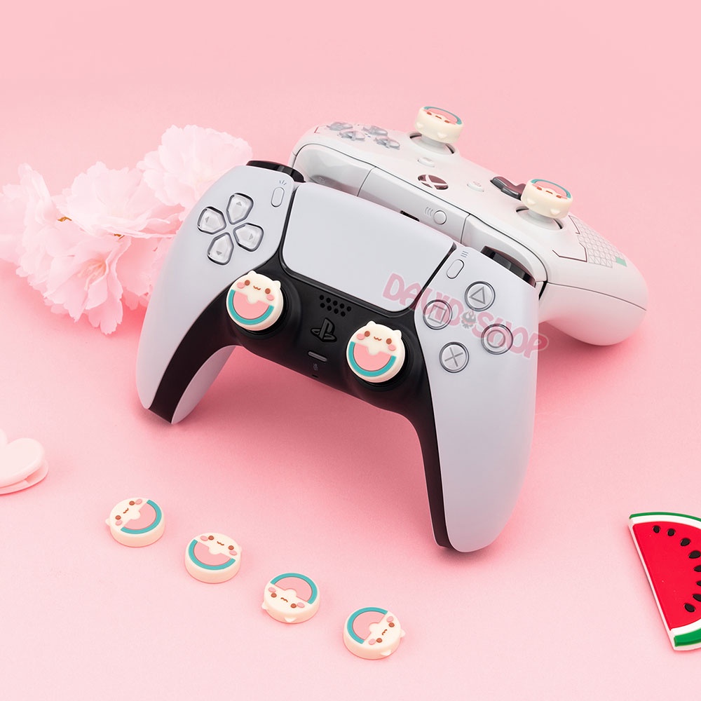 Núm bọc analog Gấu Mèo & Mèo Dưa Hấu hãng Geekshare cho tay cầm Xbox One/Series, DualShock 4, DualSense, Pro Controller