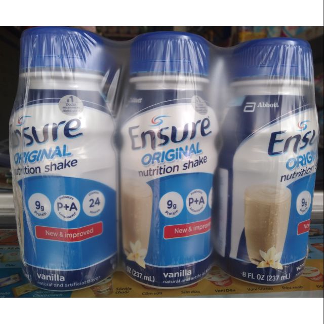 Lốc 6 chai sữa Ensure nước hương vani 237ml