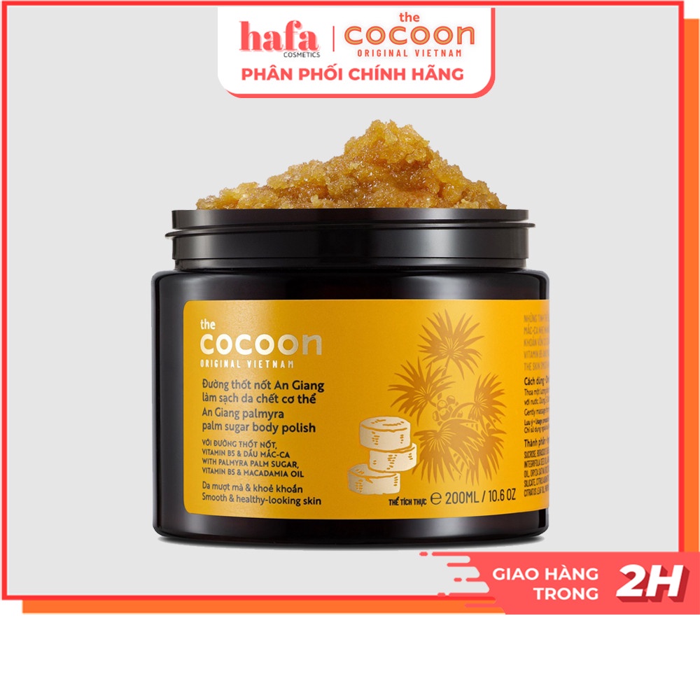 Tẩy tế bào chết cơ thể đường Thốt Nốt An Giang Cocoon 200ml An Giang Palmyra Palm Sugar Body Polish