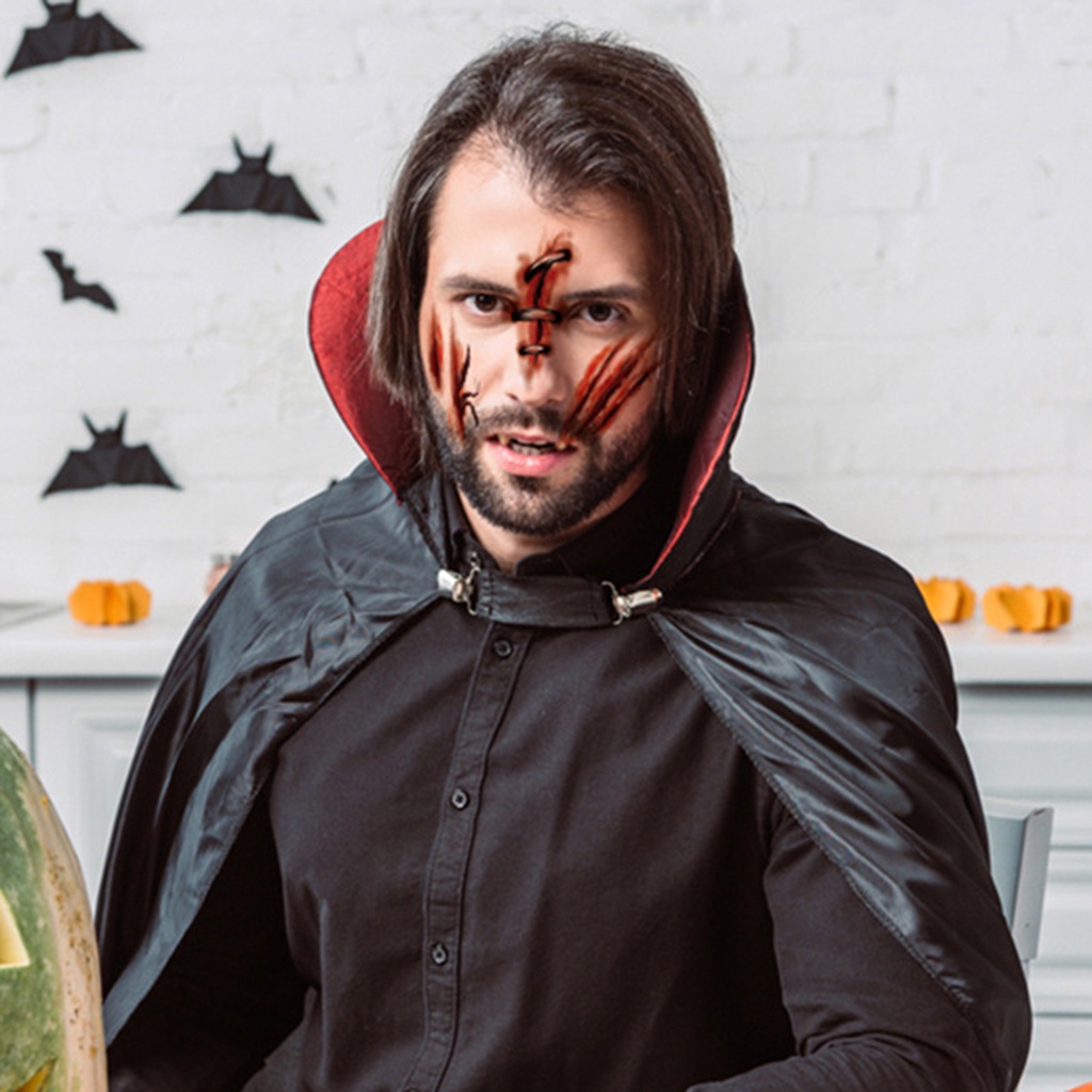 Bộ 10 Tấm Hình Xăm Dán Mặt Tạo Hiệu Ứng 3D Không Đau Dùng Hóa Trang Halloween