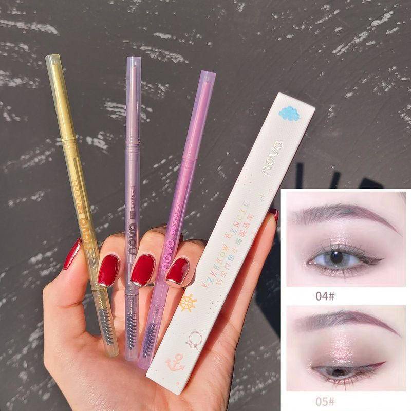 Chì Kẻ Lông Mày NOVO Hai Đầu Màu Sắc Tự Nhiên Lâu Trôi Không Thấm Nước