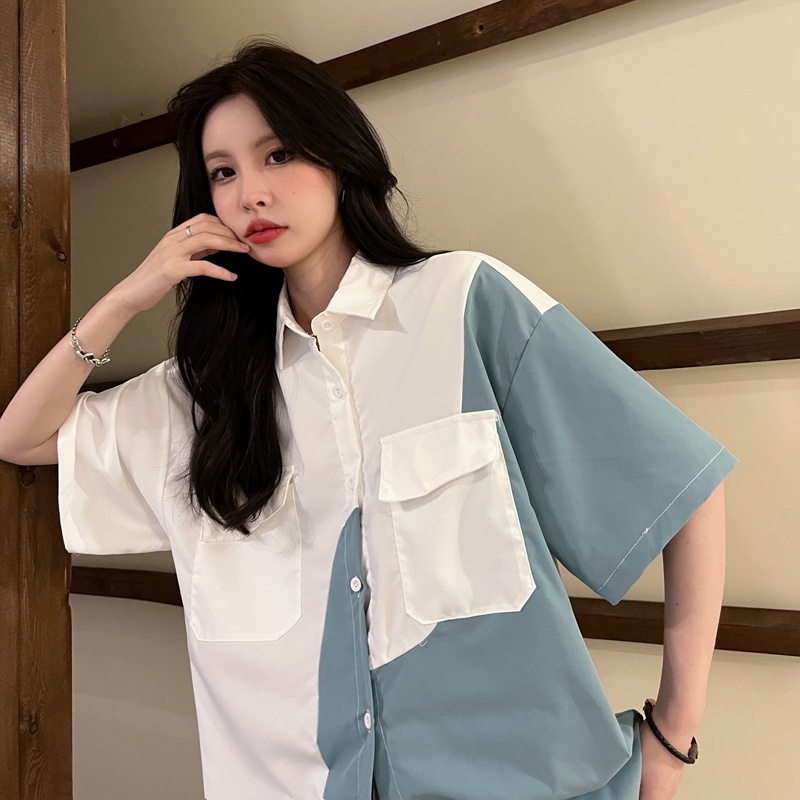 【ZHELIHANGFEI】Áo Thun POLO Tay Ngắn Form Rộng Theo Phong Cách Preppy Dễ Phối Đồ