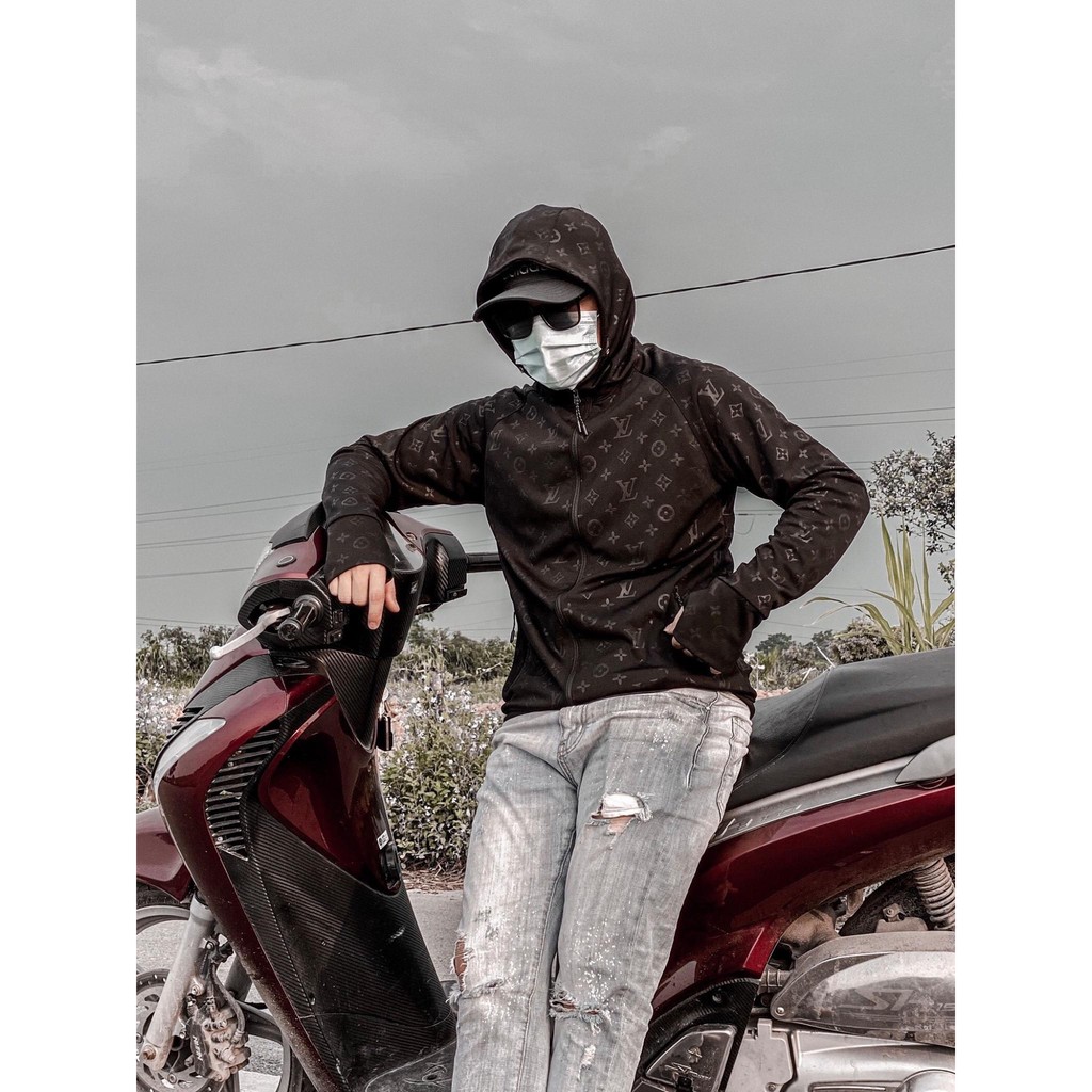 Áo chống nắng nam áo khoác đi nắng nam cao cấp chất vải umi dày dặn có mũ trùm và che tay