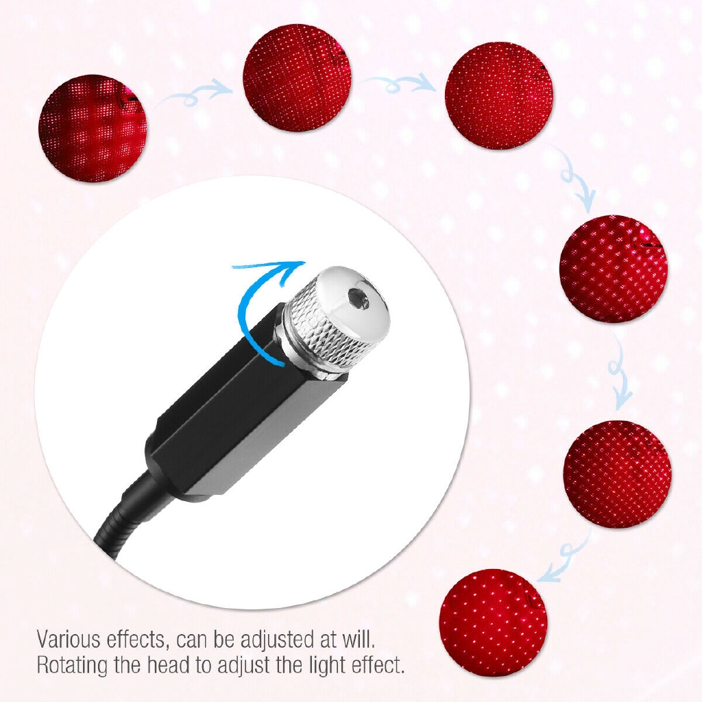 Đèn LED hiệu ứng trời sao trang trí trần xe hơi nối nguồn USB tiện dụng