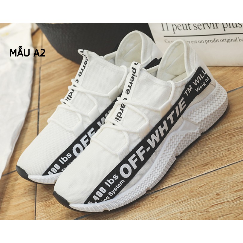 GIÀY NAM CỔ THẤP tăng chiều cao full trắng OFF-WHITE HOT 2018- G07