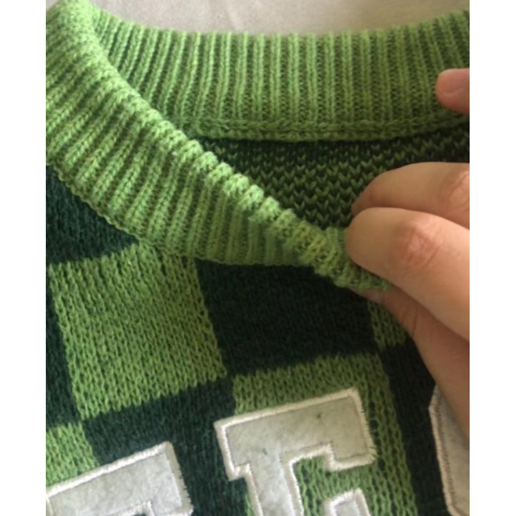 Áo sweater nam dệt kim cổ tròn kẻ sọc caro tùy chọn màu sắc phong cách vintage thời trang Hàn Quốc cho unisex bigsize bảng chữ cái áo len nam fashion simple áo nỉ sweater nữ