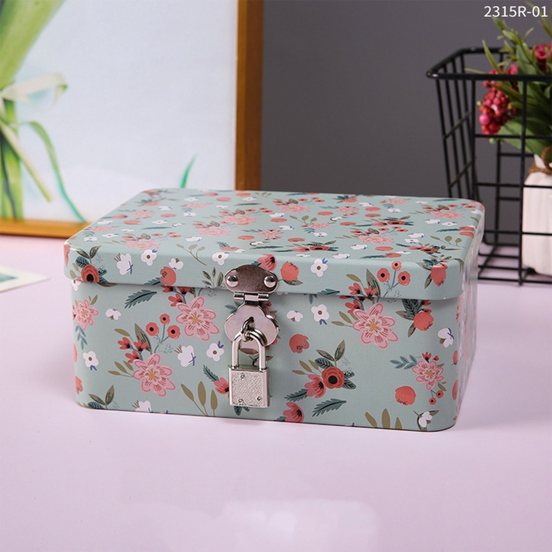 Hộp Thiếc Đựng Trang Sức Có Nắp Đậy Và Khóa Tiện Dụng