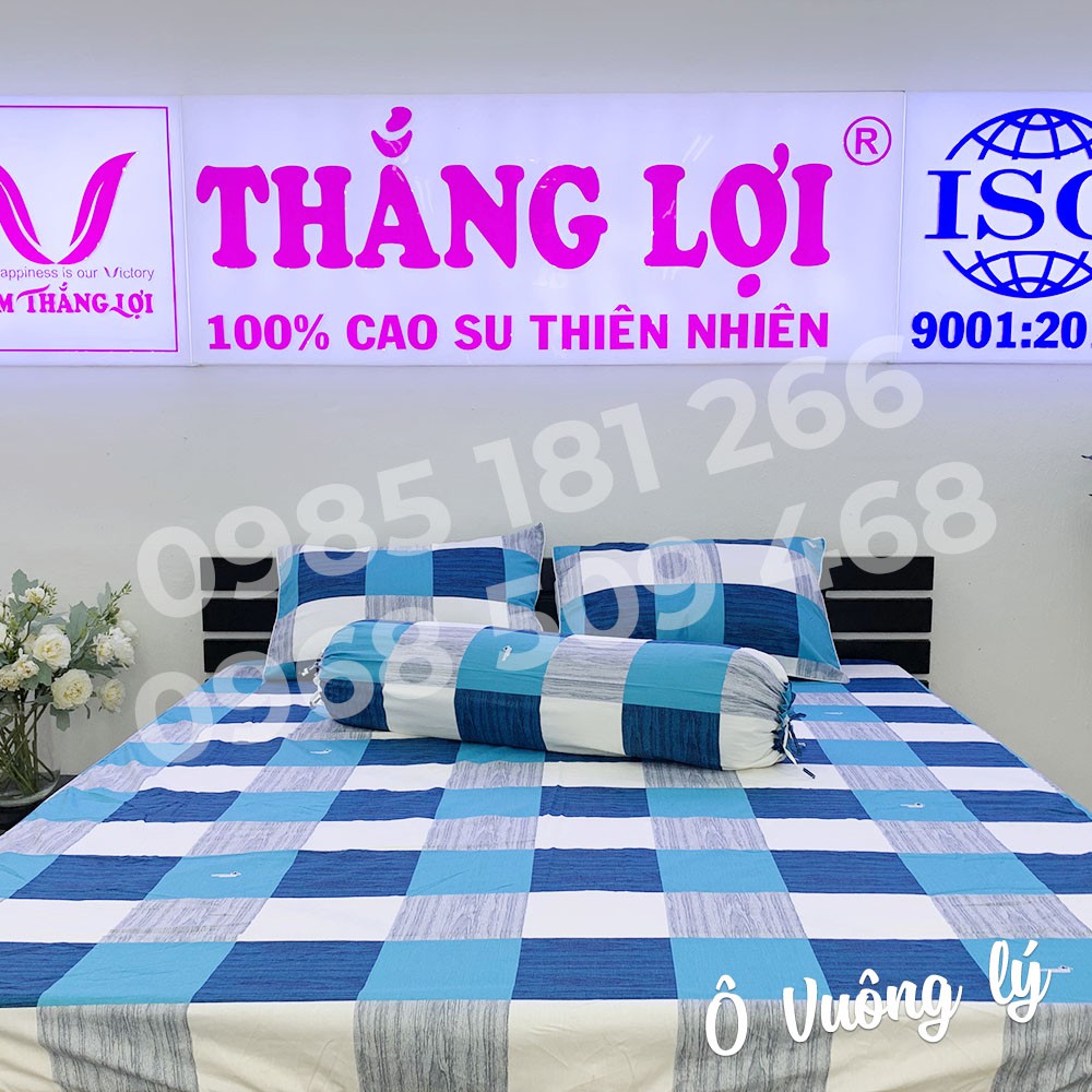 [Ảnh Thật] Ô Vuông Lý - Bộ Drap Cotton 4 món Thắng Lợi Chính Hãng