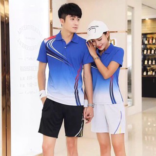 Áo cầu lông 2021 màu xanh