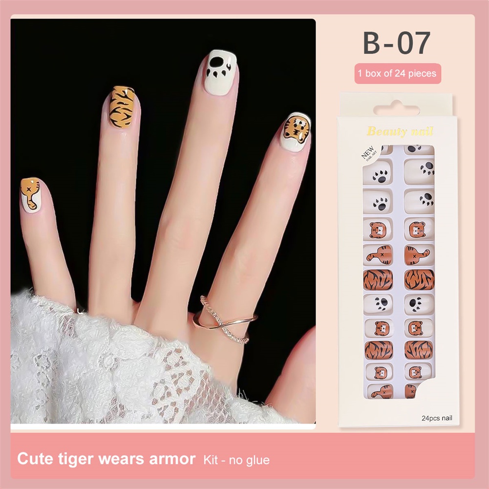 Bộ Móng Tay Giả Kèm Miếng Dán Trang Trí Nghệ Thuật DIY