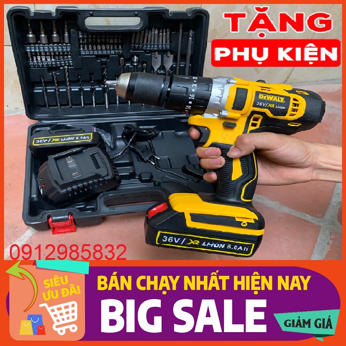 Máy khoan pin Dewalt 36V (LOẠI I), khoan tường khoan bê tông,khoan sắt 3 chức năng, model DCD771