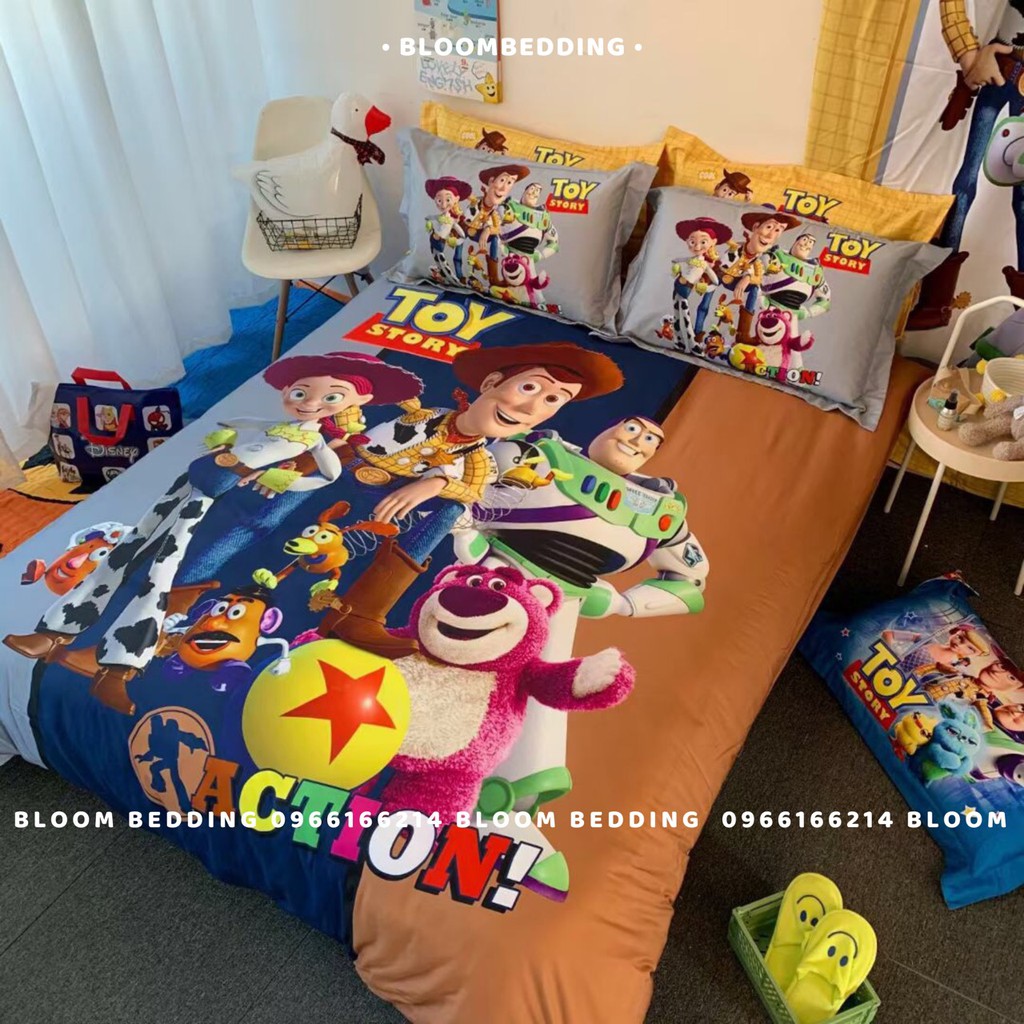 Bộ Chăn Ga Gối Cotton Disney 4 Món Cho Bé - Câu Chuyện Đồ Chơi - Toy Story