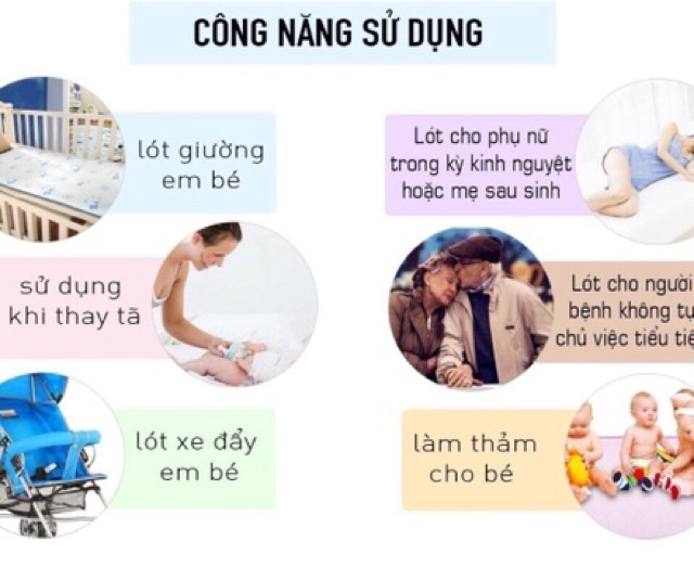 Tấm lót chống thấm 4 lớp cho bé sạch mẹ nhàn