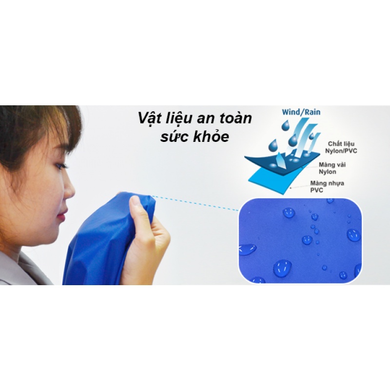 Áo mưa Rando Poncho Bisur Bít Sườn - Chất liệu cao cấp, an toàn. Thiết kế áo đẹp, tiện dụng | HBauto