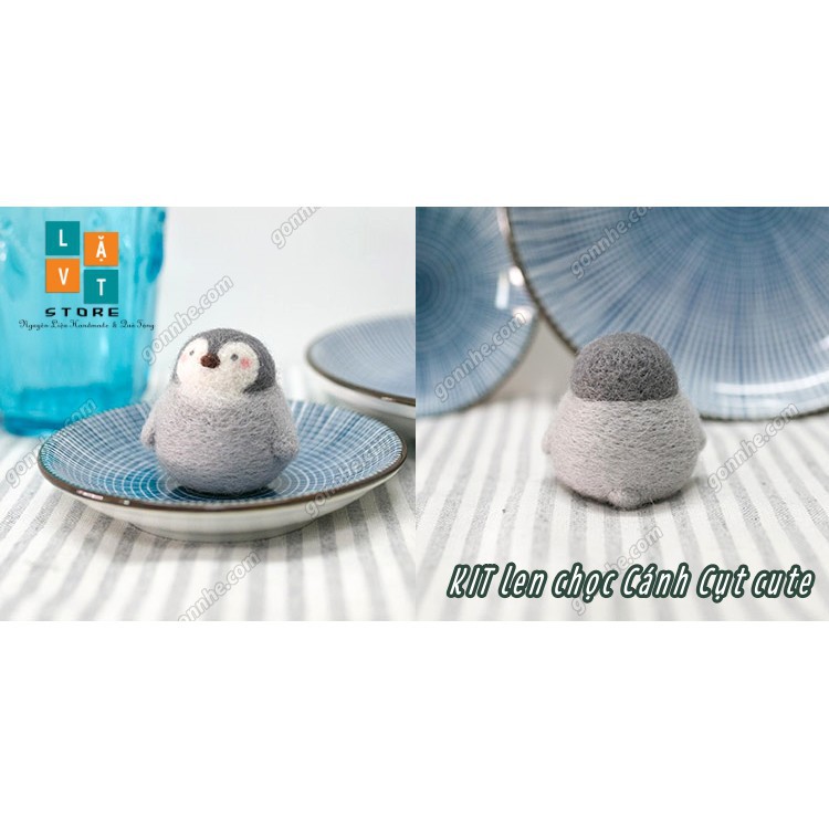 [Có hướng dẫn] Bộ len chọc Cánh Cụt Cute 4 bé - Needle fetling Litle penguin - Chọc len cơ bản làm quà tặng