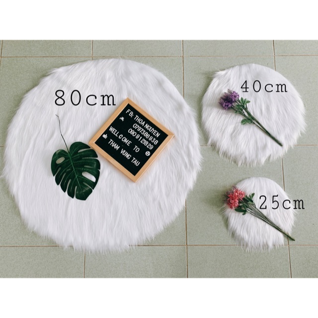 Thảm trắng tròn chụp ảnh