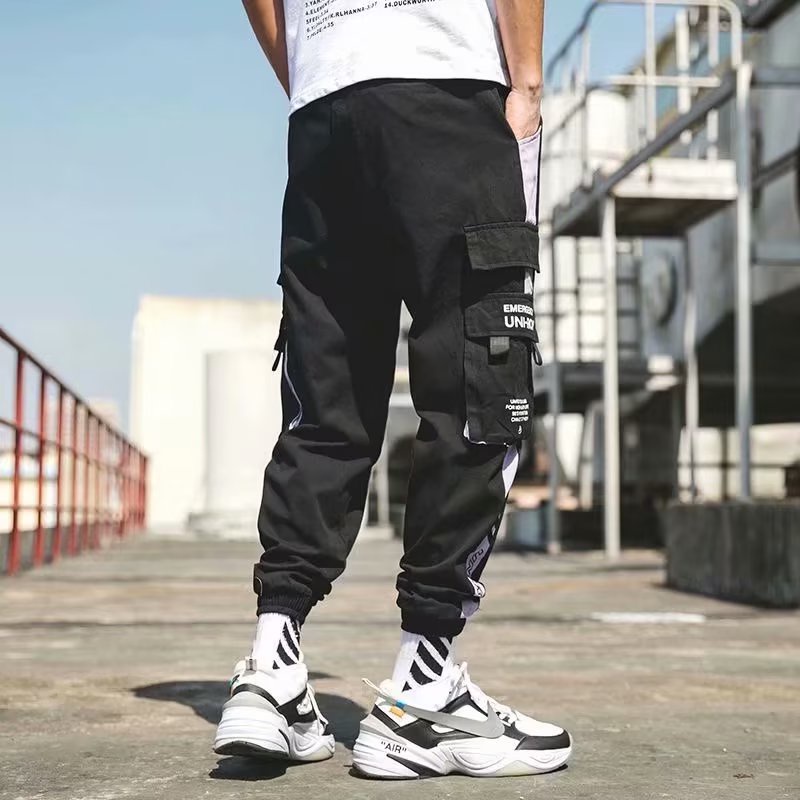 Quần Dài Nhiều Túi Phong Cách hip hop Đường Phố Hàn Quốc Cho Nam Size S-5XL