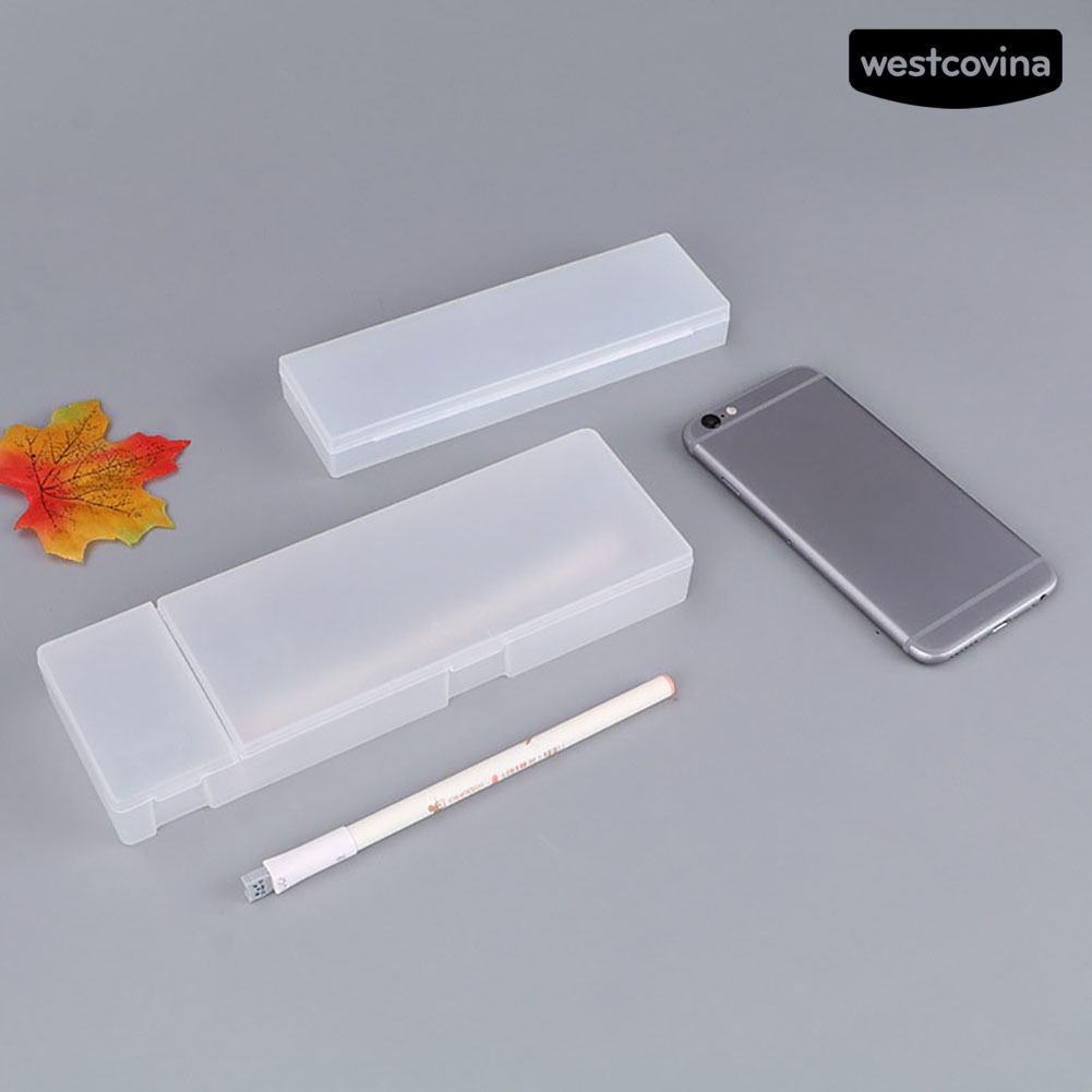 [Hot]✍Hộp Đựng Bút Bán Trong Suốt Bằng Nhựa Giá Đỡ