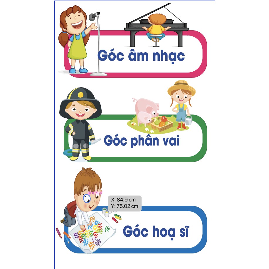 SALE Combo Tên Các Góc Lớp Học Mầm Non Trang Trí