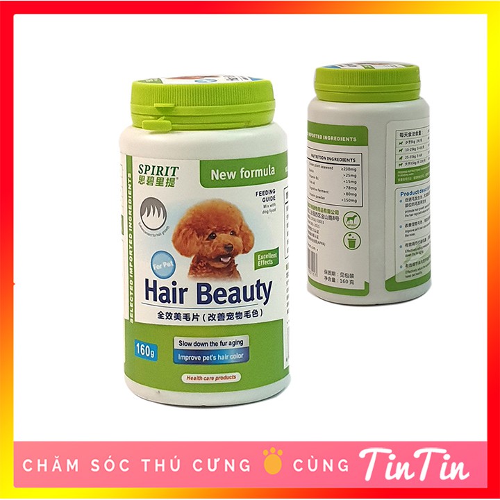 Viên uống dưỡng lông cho chó Poodle Hair Beauty Sprit 160g giá rẻ