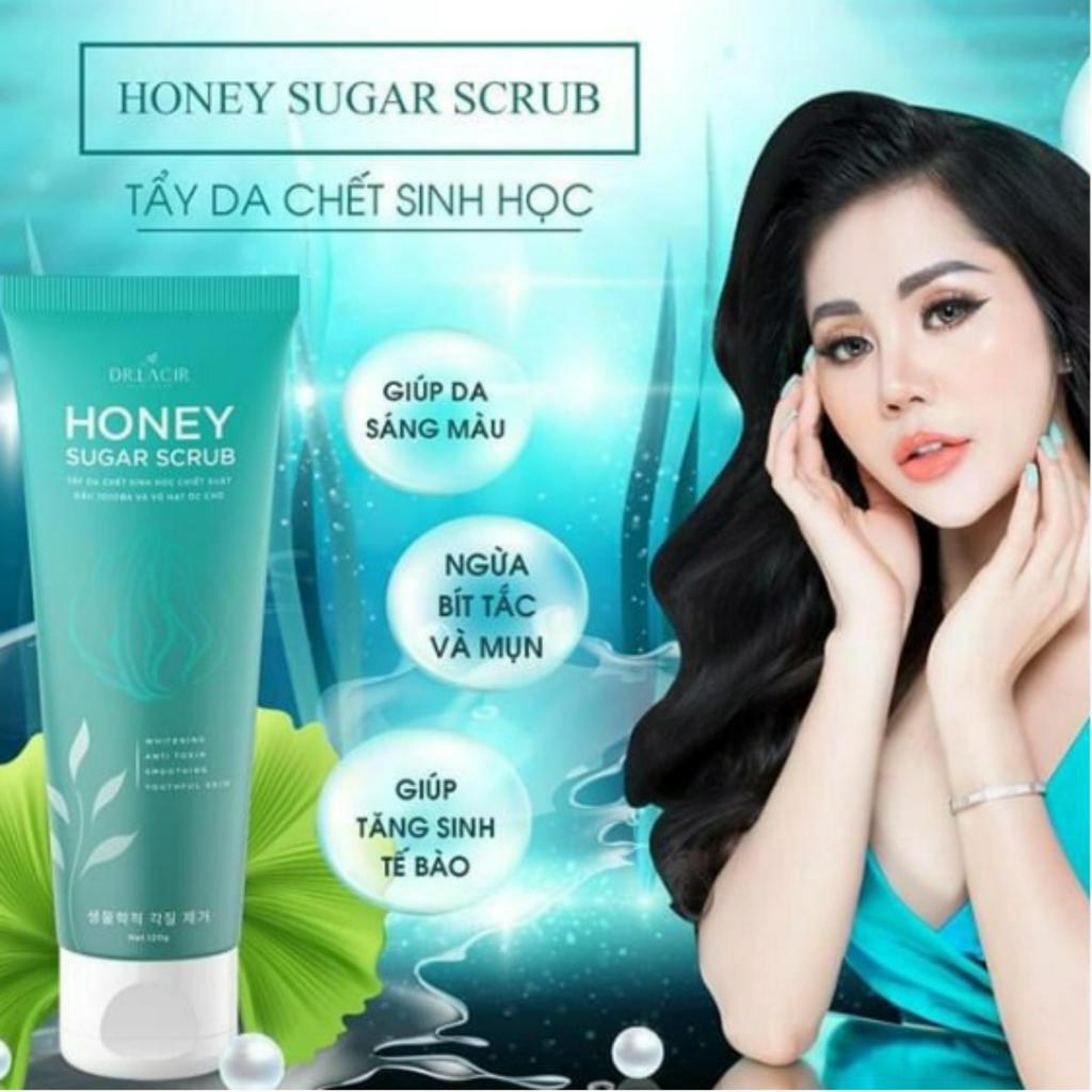 Tẩy da chết sinh học Dr Lacir Tẩy da chết Honey Sugar Scrub chính hãng Loại bỏ da chết, ngừa mụn ẩn, sáng da, 120ml