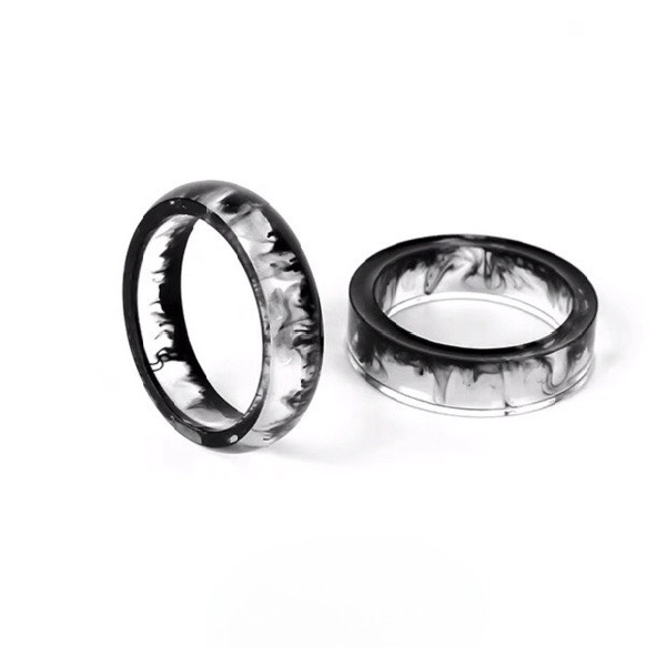 Nhẫn Nam Nữ Bạc Đẹp Cá Tính Unisex HipHop Basic Ngầu Trơn Nam Blud Ring Lucifer Store Nhẫn Titan Không Gỉ - Blud Ring