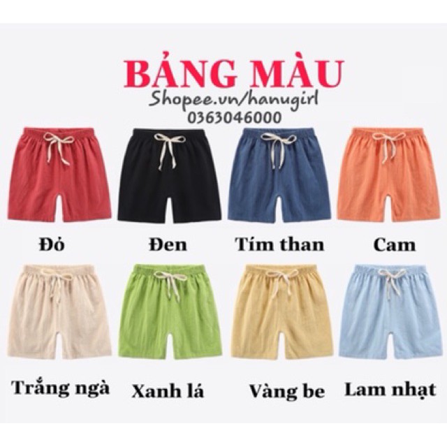 Quần short sooc nam chất Lanh siêu thoáng mát mùa hè 2-10 tuổibán chạy nhất shopee