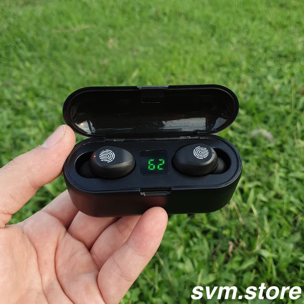 Tai nghe Bluetooth TWS F9 bản Quốc tế True Wireless không dây nút cảm ứng kháng nước thể theo stereo 4.9 | BigBuy360 - bigbuy360.vn