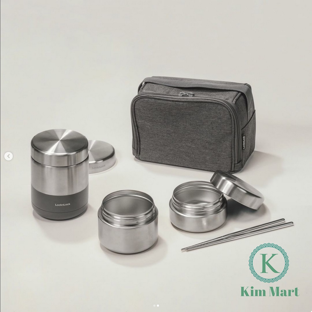 Bộ Hộp Cơm Giữ Nhiệt Inox 304 LocknLock LHC8013 1150ml - Chính hãng