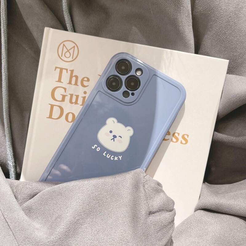 Ốp lưng iphone viền nổi bóng BEAR SO LUCKY 6plus/6s/6splus/7/7plus/8/8plus/x/xr/xs/11/12/pro/max/plus/promax VNB6
