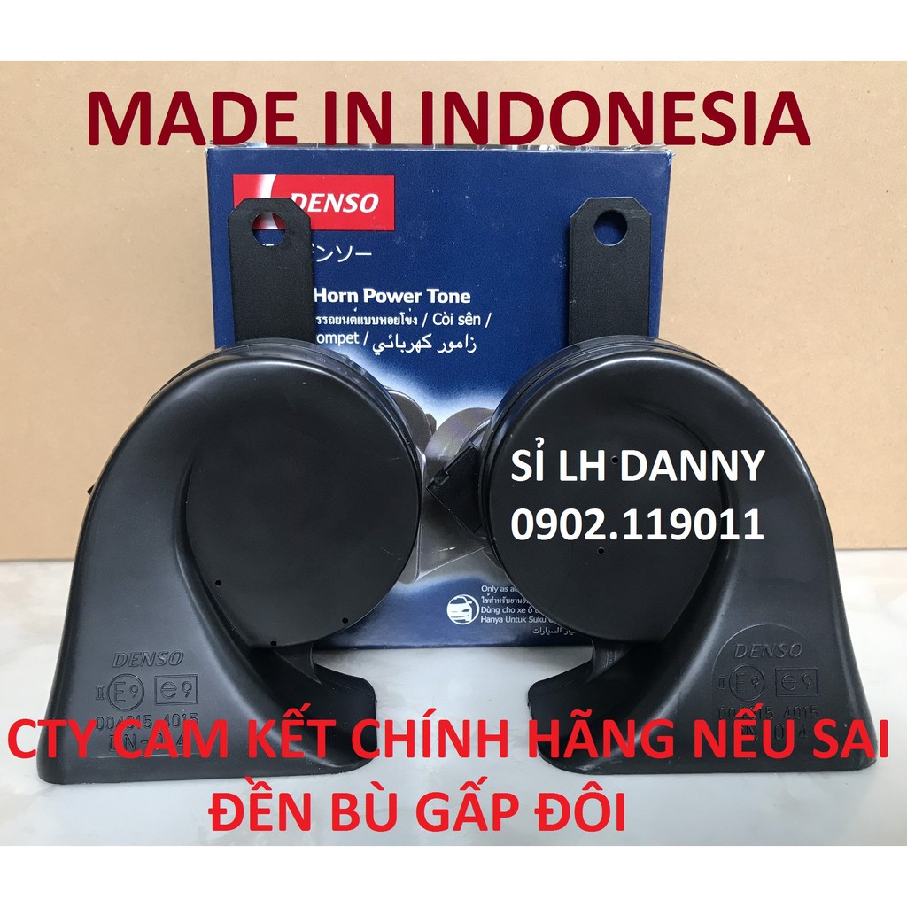 1 CẶP Còi Sên, kèn sên, kèn sò Denso chính hãng - Made in Indonesia loại 1 ghim như hàng theo xe
