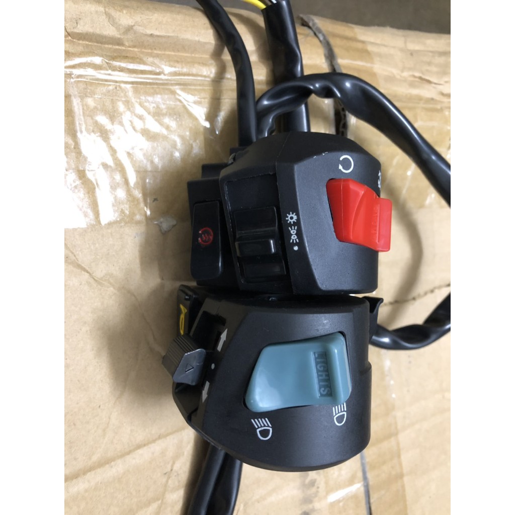 Bộ cùm công tắc có nháy, đá pha passing Harley Cafe Racer Chopper Bobber CG125 GN125 Win Honda Yamaha