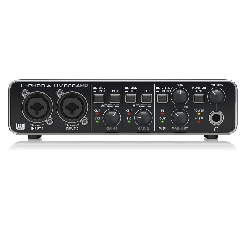 SOUNDCARD Thu Âm BEHRINGER U-PHORIA UMC204HD - Chính Hãng Phân Phối