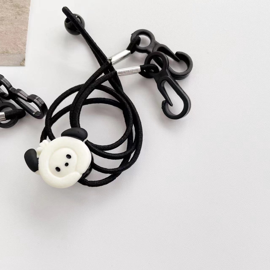 Dây Đeo Mắt Kính Bằng Nylon Màu Đen Hình Cún Hoạt Hình Sáng Tạo