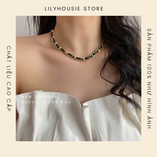 Vòng cổ Chocker phối da cá tính cổ điển hot trend 2021